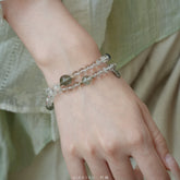 OZ Dorothy Series WH1002 Clear Quartz & Green Phantom Bracelet